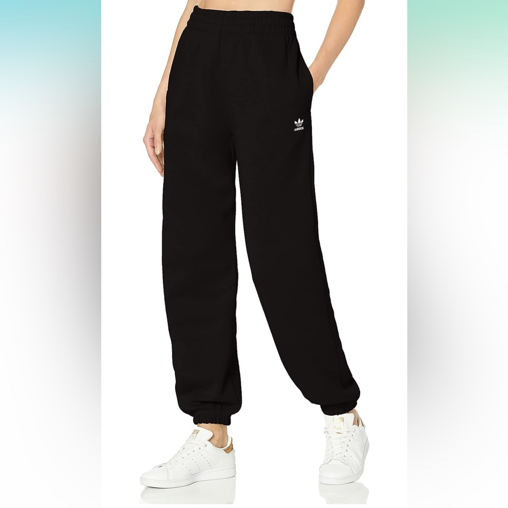 Adidas high rise drawstring sweatpants / joggers size small